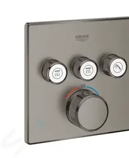 Kúpeľňové batérie GROHE - Grohtherm SmartControl Termostatická batéria pod omietku, 3 ventily, kefovaný Hard Graphite 29126AL0