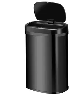 Odpadkové koše Juskys Štvorcový odpadkový kôš so senzorom - 50 L - čierny