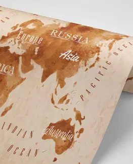 Samolepiace tapety Samolepiaca tapeta mapa sveta v retro prevedení
