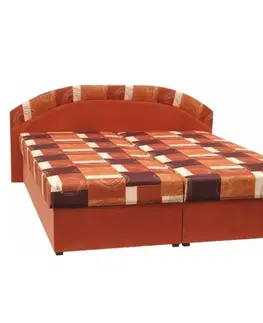 Postele Manželská posteľ, molitanová, oranžová/vzor, KASVO