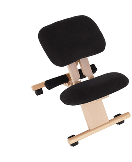 Jedálenské stoličky KONDELA Groco ergonomická kľakačka čierna / buk