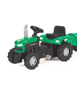 Odrážadlá Buddy Toys Šľapací traktor s vozíkom čierna/zelená 