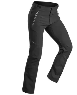 nohavice Pánske hrejivé a vodoodolné turistické nohavice SH900 Mountain čierne