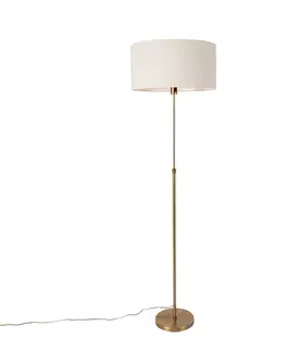 Stojace lampy Stojacia lampa nastaviteľná bronzová s tienidlom svetlošedá 50 cm - Parte