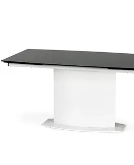 Stoly v podkrovnom štýle Rozkladací stôl Anderson 160/250x90cm Sklo/Oceľ – Čierna/Biely