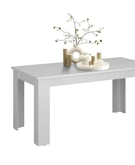 Jedálenské stoly Jedálenský rozkladací stôl, biela, 160-210x90 cm, ERODIN