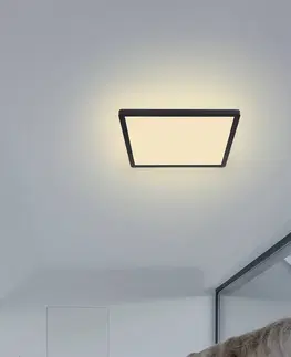 Stropné svietidlá Globo Stropné LED Sapana, hranaté, stmievateľné, čierna