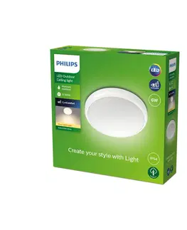 Vonkajšie stropné svietidlá Philips Philips Doris LED svietidlá IP54 2 700 K biela