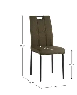 Stoličky Jedálenská stolička, hnedá/kov, JONKA
