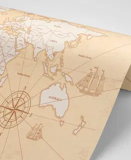 Tapety mapy Tapeta zaujímavá béžová mapa sveta