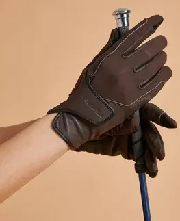rukavice Klasické jazdecké rukavice kožené karamelové