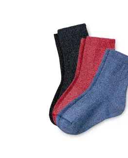 Socks Ponožky s trblietavým efektom, 3 páry