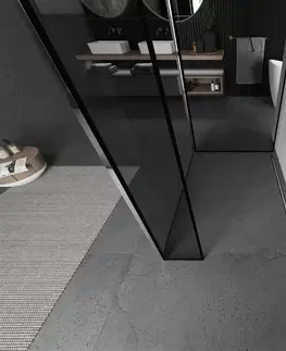 Sprchové dvere MEXEN/S - Kyoto Sprchová zástena WALK-IN 120 x 110 x 40 cm, čierny vzor, chróm 800-120-110-221-01-70-040