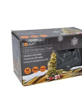 Vianočné dekorácie Vianočná LED reťaz vonkajšia, teplá biela 50 m, Solight 