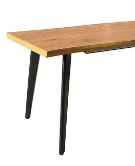 Jedálenské stoly PRANDA jedálenský stôl 120/180/x80 dub/čierny