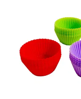 Dekorácie na tortu MAKRO - Košíčky na muffiny silikón 6ks rôzne farby