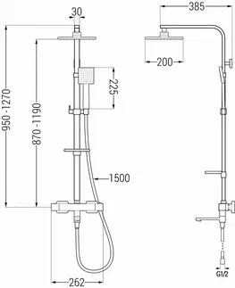 Sprchy a sprchové panely MEXEN/S - CQ45 vaňový stĺp s termostatickou batériou, chróm 779104595-00
