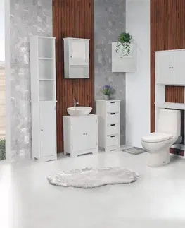 Kúpeľňový nábytok KONDELA Atene Typ 3 kúpeľňová skrinka pod umývadlo biela