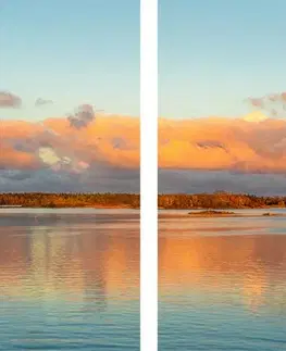 Obrazy prírody a krajiny 5-dielny obraz jazero a západ slnka