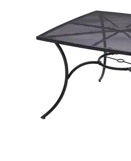 Stolčeky DEOKORK Kovový stôl QUADRA 100x100 cm (čierna)