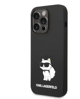 Puzdrá na mobilné telefóny Zadný kryt Karl Lagerfeld Liquid Silicone Choupette NFT pre Apple iPhone 14 Pro, čierna 57983112409