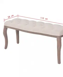 Lavice a stoličky Lavica ľan / drevo Dekorhome Krémová