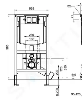 Záchody VILLEROY & BOCH - ViConnect Predstenová inštalácia na závesné WC, 98 cm, so splachovacou nádržkou pod omietku 92247800