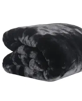 Deky Kožušinová deka, čierna, 150x170, RABITA TYP 1
