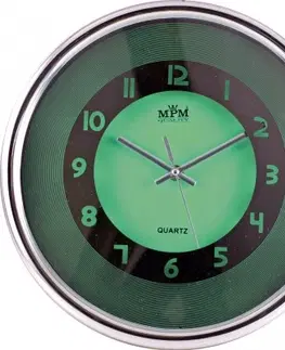 Hodiny Nástenné hodiny MPM, 2522.4070 - zelená/strieborná, 31cm