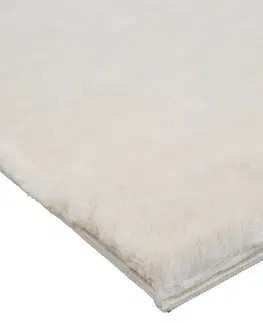 Hladko tkané koberce TKANÝ KOBEREC Fuzzy 3, 160/230cm, Krémová
