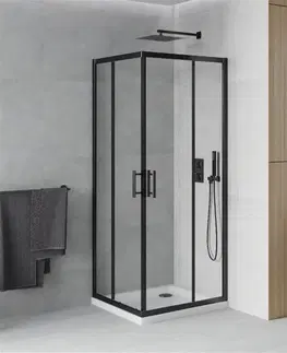 Vane MEXEN/S - Rio Sprchovací kút štvorcový 70x70, transparent, chrom + vanička so sifónom 860-070-070-70-00-4010