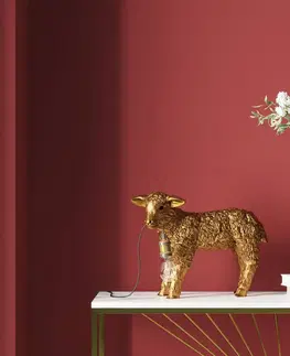 Stolové lampy KARE KARE Animal Flower Sheep stolová lampa zlatá