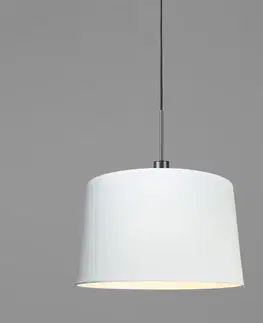 Zavesne lampy Moderné závesné svietidlo čierne s tienidlom 45 cm biele - Combi 1