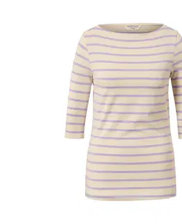 Shirts & Tops Tričko s trojštvrťovým rukávom, prúžky v kombinácii béžovej a fialovej