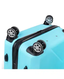 Batohy Pretty UP Cestovný škrupinový kufor ABS25 veľký, 68 x 47 x  29 cm, svetlomodrá