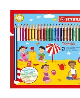 Hračky STABILO - Farebné ceruzky, trojuholníkové, hrubé,  Trio, 24 rôznych farieb