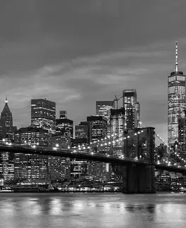 Čiernobiele tapety Fototapeta čiernobiely most v Brooklyne