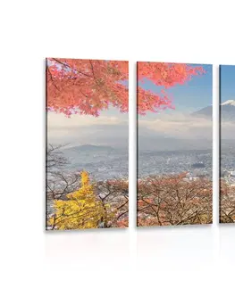 Obrazy mestá 5-dielny obraz jeseň v Japonsku