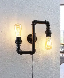 Nástenné svietidlá Lindby Nástenná lampa Josip, priemyselný dizajn/Up & Down