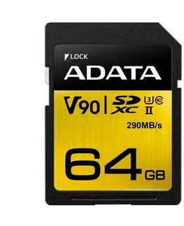 Pamäťové karty A-Data Premier ONE SDXC UHS-II U3 64 GB, Class 10, rýchlosť 290/260MB/s