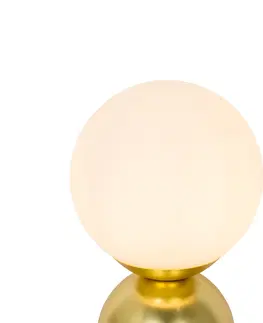 Stolove lampy Hotelová elegantná stolná lampa zlatá s opálovým sklom - Pallon Trend