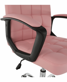 Kancelárske stoličky KONDELA Rulis kancelárske kreslo s podrúčkami ružová