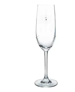 Poháre TEMPO-KONDELA SNOWFLAKE CHAMPAGNE, poháre na šampanské, set 4 ks, s kryštálmi, 230 ml