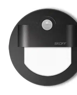 Svietidlá LED nástenné svietidlo Skoff Rueda černá teplá 10V MJ-RUE-D-H s čidlom pohybu