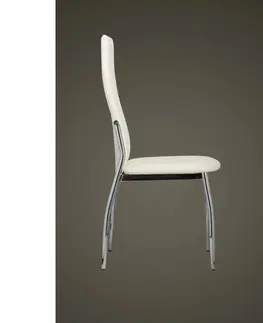 Jedálenské stoličky a kreslá Jedálenská stolička 2 ks umelá koža Dekorhome Biela