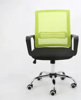 Kancelárske stoličky KONDELA Apolo kancelárska stolička s podrúčkami zelená / čierna