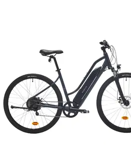 elektrobicykle Elektrický trekingový bicykel 100 E nízky rám modrý