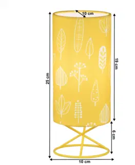 Lampy Stolná lampa, kov/žlté textilné tienidlo, AVAM
