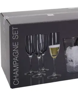 Poháre MAKRO - Kalich na šampanské 4ks+nádoba na ľad