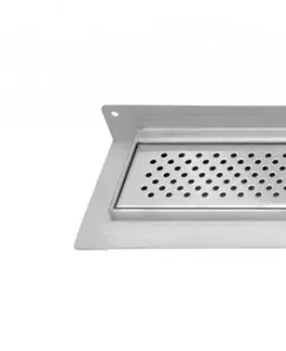 Sprchovacie kúty AQUALINE - KROKUS podlahový žľab  z nerezové oceli s roštom, nástenný, L-760, DN50 2715-80